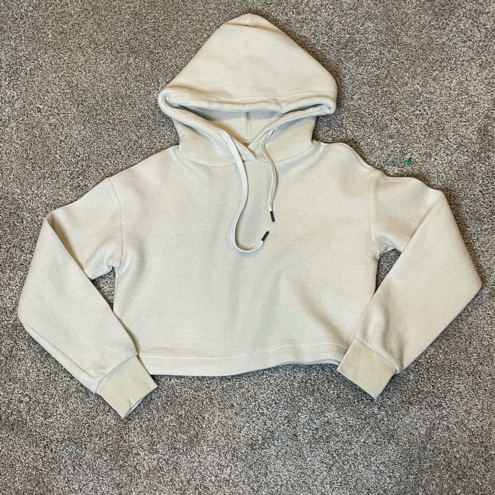 FEAT Cream Cropped Hoodie size S